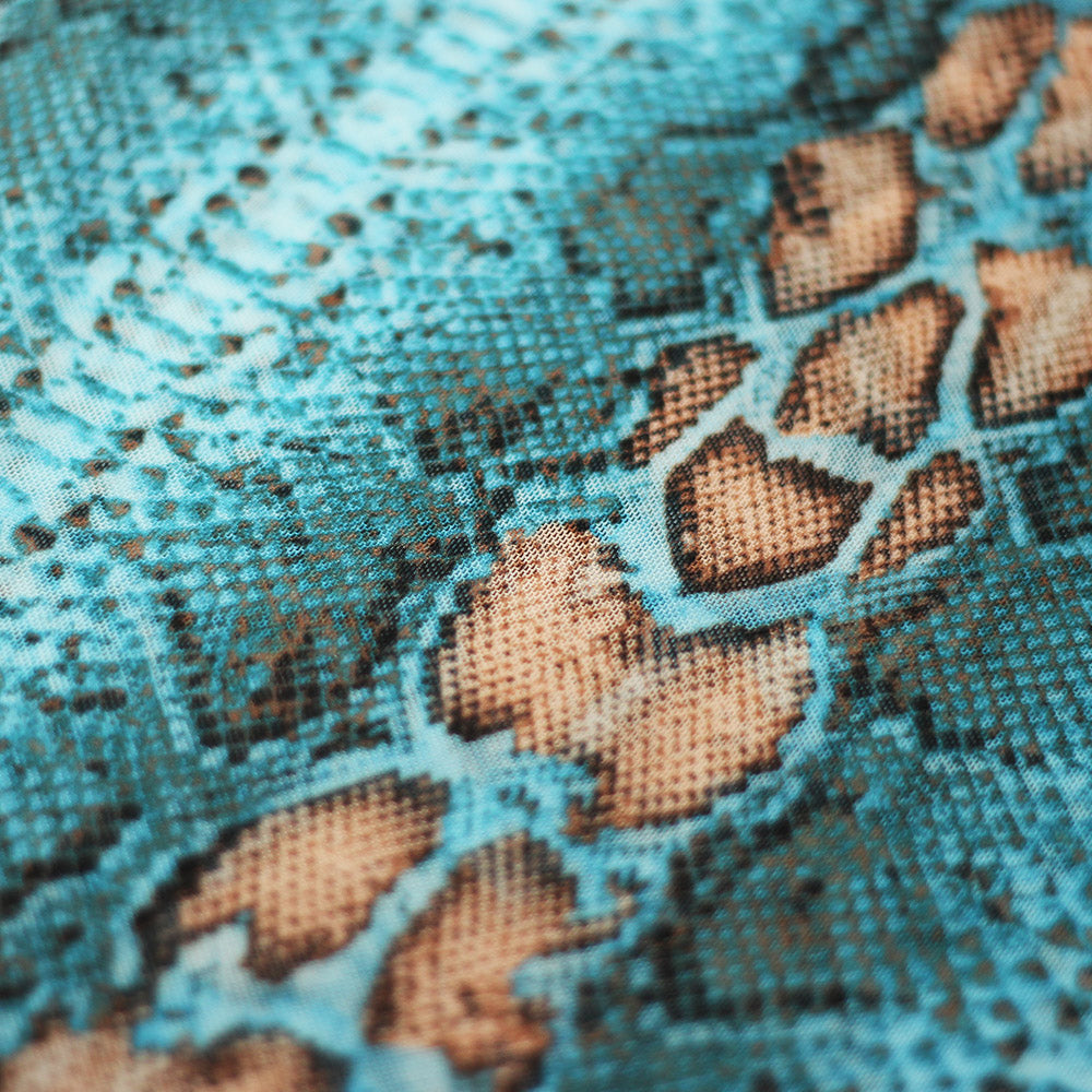 Snake Skin Polyester Spandex Fabric - Assorted Colors, Animal Snake Print, 58/60" Width (1 Yard)