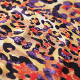 Feline Deco Polyester Spandex Fabric - Leopard Print, Pink/Orange/Turquoise, 58/60" Width (1 Yard)