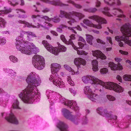 Feline Deco Polyester Spandex Fabric - Leopard Print, Pink/Orange/Turquoise, 58/60" Width (1 Yard)
