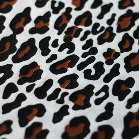 Bedrock Polyester Spandex Fabric - Multi Leopard Print, 58/60" Width (1 Yard)
