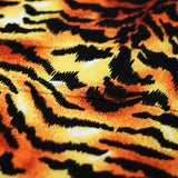 Wild Tiger Polyester Spandex Fabric - Orange/Black Tiger Skin Print, 58/60" Width (1 Yard)