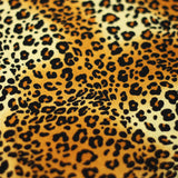 Wild Leopard DTY Poly Spandex Fabric - Gold Tan Leopard Print, 58/60" Width (1 Yard)