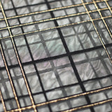 Plaid Foil Mesh Polyester Spandex Fabric - Fuchsia/Black, Silver/Black, Gold/Black, Plaid Hologram, 58/60" Width (1 Yard)