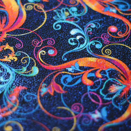 Flourish Fantasy Nylon Spandex Fabric - Multi-Color Floral Print, 58/60" Width (1 Yard)