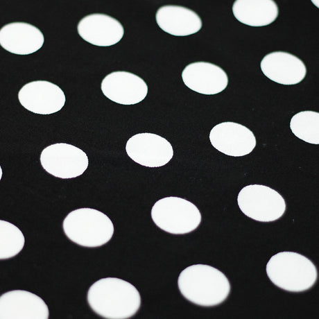 Jitterbug Poly Spandex Fabric - Black And White Or Red And White, Dots And Stripes Pattern, 58-60" Width (1 Yard)