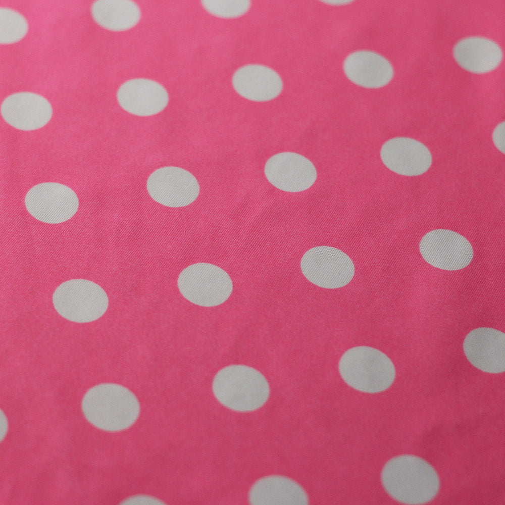 Candy Dots And Stripes Polyester Spandex Fabric - Pastel Pink, Aqua And White, Polka Dots And Stripes, 58/60" Width (1 Yard)