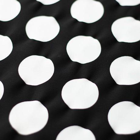 Dot Daze Shiny Tricot Polyester Spandex Fabric - Large Polka Dots, Black/White Or Pink/White, 58/60" Width (1 Yard)