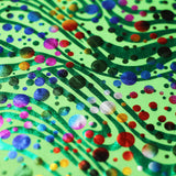 Party Time Foil Nylon Spandex Fabric - Multicolor Polka Dot Hologram, 58/60" Width (1 Yard)