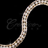 1/2" Faux Pearl Center Rhinestone Chain-3 Yds (Gold)