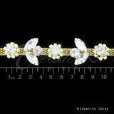 1/2" Floral Shape Rhinestone Chain-10 Yds (Gold)
