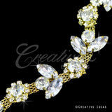 1/2" Floral Shape Rhinestone Chain-10 Yds (Gold)