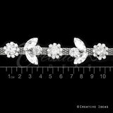 1/2" Floral Shape Rhinestone Chain-10 Yds (Silver)