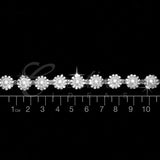 1/2" Half Pearl Center Rhinestone Chain-3 Yds (Silver)