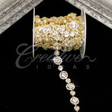 1/2" Orbit Rhinestone Chain-3 Yds (Gold)