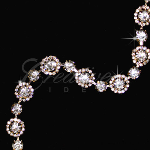 1/2" Orbit Rhinestone Chain-3 Yds (Gold)