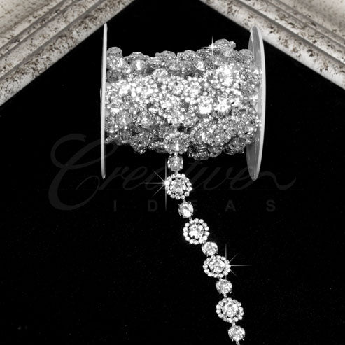 1/2" Orbit Rhinestone Chain-3 Yds (Silver)