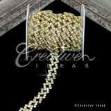 1/2" Rhombus Link Rhinestone Chain-3 Yds (Gold)