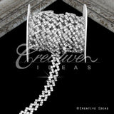 1/2" Rhombus Link Rhinestone Chain-3 Yds (Silver)