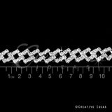 1/2" Rhombus Link Rhinestone Chain-3 Yds (Silver)