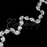 1/2" Wavy Pearls Rhinestone Chain-3 Yds (Silver)