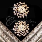 1 3/4" Fireworks Rhinestone Brooch-2 Pcs (Gold)