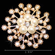 1 3/4" Fireworks Rhinestone Brooch-2 Pcs (Gold)