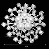 1 3/4" Fireworks Rhinestone Brooch-2 Pcs (Silver)