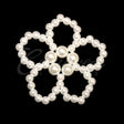 1 3/4" X 1 1/2" Flower Pearl Accessories-6 Pcs (White)