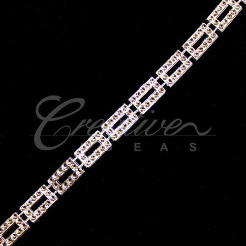 1/4" Rectangular Bar Bedazzle Trim-4.5 Meters (Silver)