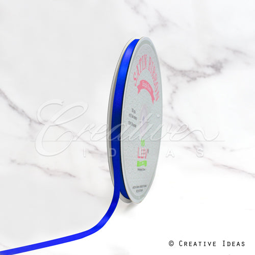 1/4" Single Face Satin-100 Yds (Vibrant Blue)