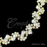 1/4" Small Rhombus Shape Rhinestone Chain-3 Yds (Gold)