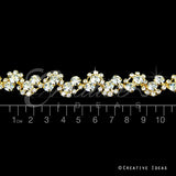 1/4" Small Rhombus Shape Rhinestone Chain-3 Yds (Gold)