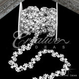 1/4" Small Rhombus Shape Rhinestone Chain-3 Yds (Silver)