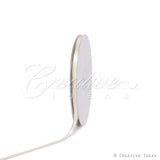 1/4" Satin With Silver Edge Ribbon - 10 Yards (Ivory)