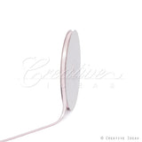 1/4" Satin With Silver Edge Ribbon - 10 Yards (Light Pink)