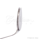 1/4" Satin With Silver Edge Ribbon - 10 Yards (Silver)