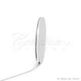 1/4" Satin With Silver Edge Ribbon - 10 Yards (White)