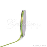 1/4" Satin With Gold Edge Ribbon - 50 Yards (Apple Green)