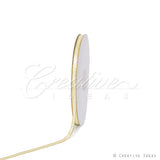 1/4" Satin With Gold Edge Ribbon - 50 Yards (Baby Maize)