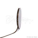 1/4" Satin With Gold Edge Ribbon - 50 Yards (Brown)