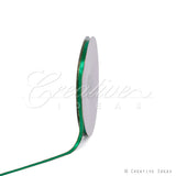 1/4" Satin With Gold Edge Ribbon - 50 Yards (Emerald Green)