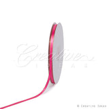 1/4" Satin With Gold Edge Ribbon - 50 Yards (Hot Pink)