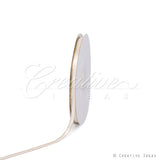 1/4" Satin With Gold Edge Ribbon - 50 Yards (Ivory)