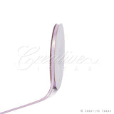 1/4" Satin With Gold Edge Ribbon - 50 Yards (Lavender)