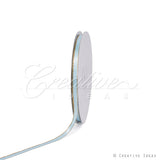 1/4" Satin With Gold Edge Ribbon - 50 Yards (Light Blue)