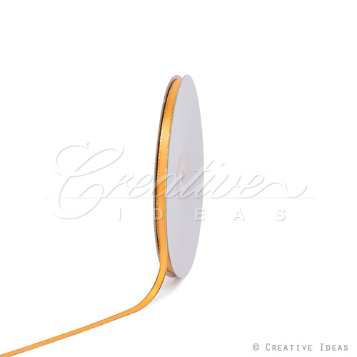 1/4" Satin With Gold Edge Ribbon - 50 Yards (Light Gold)