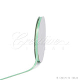 1/4" Satin With Gold Edge Ribbon - 50 Yards (Mint Green)