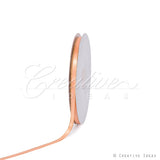 1/4" Satin With Gold Edge Ribbon - 50 Yards (Peach)