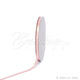 1/4" Satin With Gold Edge Ribbon - 50 Yards (Pink)