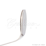 1/4" Satin With Gold Edge Ribbon - 50 Yards (White)